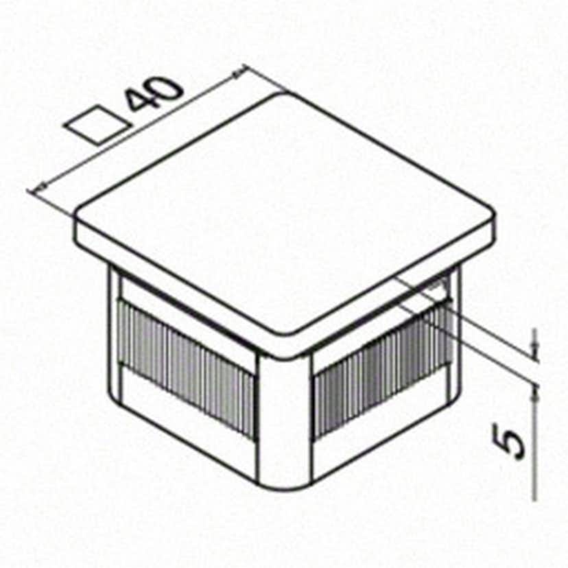 Ändknopp Herrljunga Ledstångsfabrik Fyrkantsrör Utomhusbruk