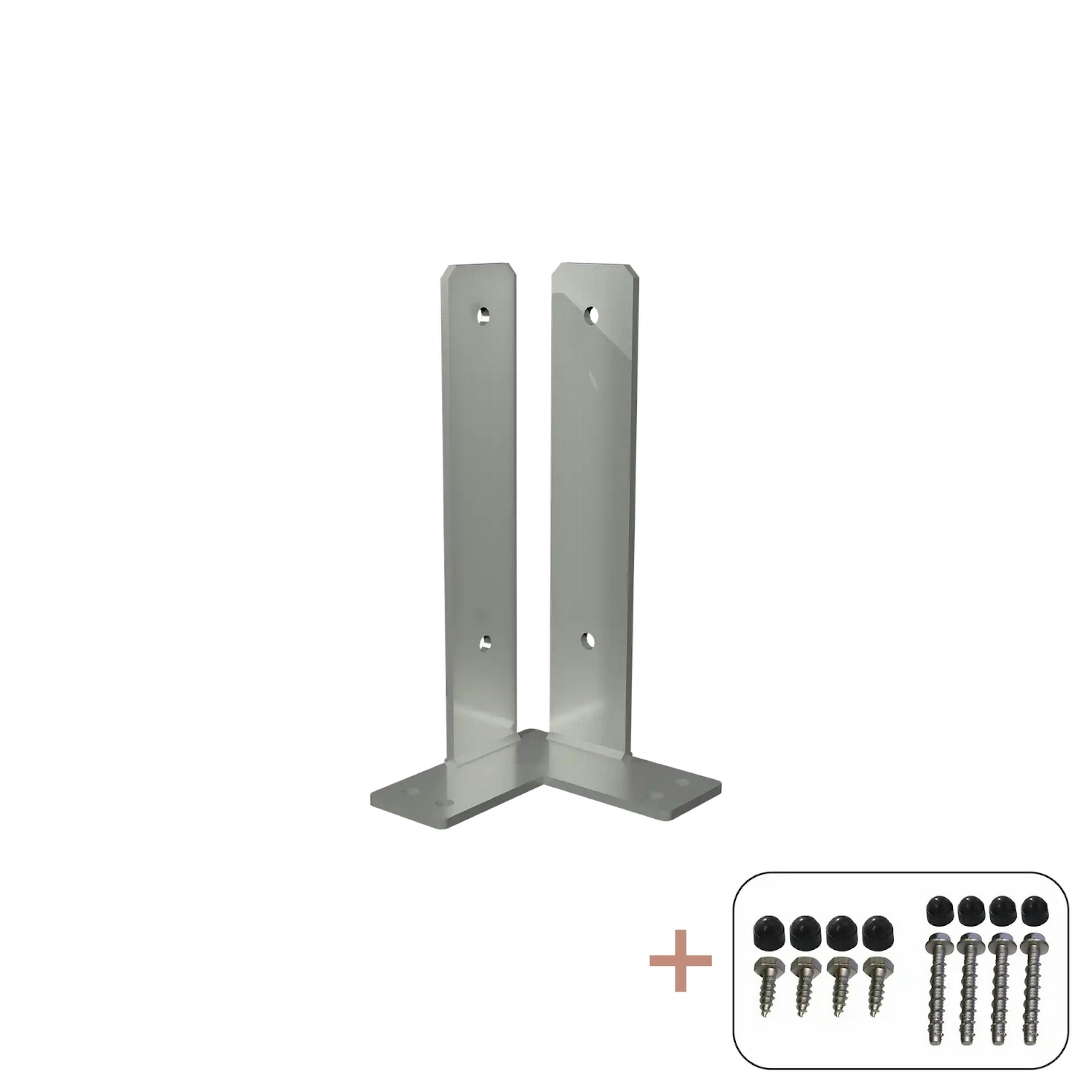 Stolpfot PLUS Hörn För Fundament inkl. Bultar/Skruvar Varmgalvaniserad
