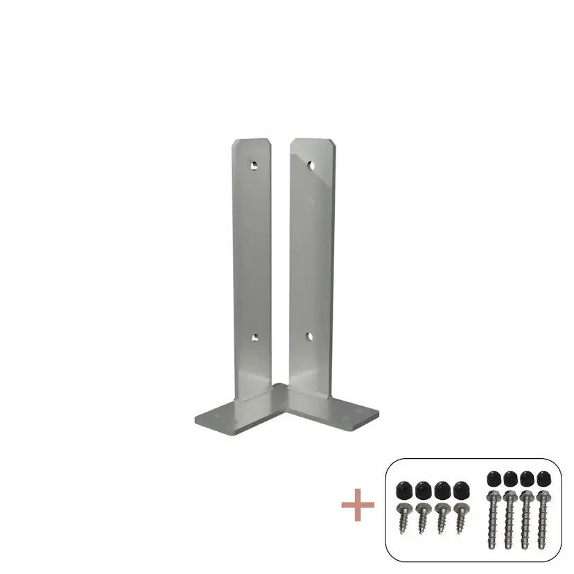 Stolpfot PLUS Hörn För Fundament inkl. Bultar/Skruvar Varmgalvaniserad