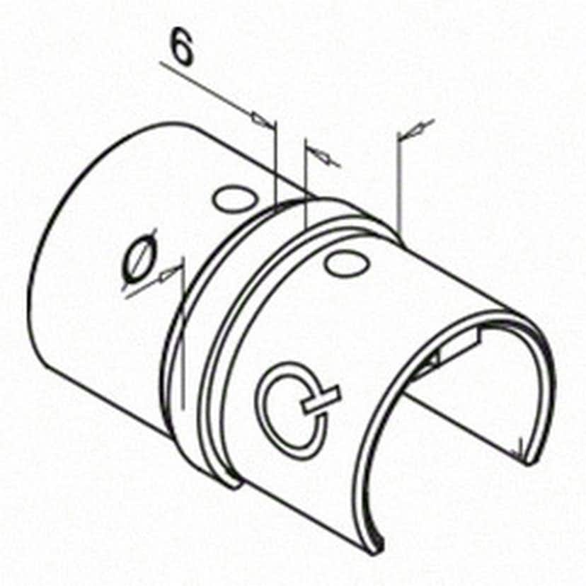 Koppling Rak Herrljunga Ledstångsfabrik Överliggare L6mm Utomhus