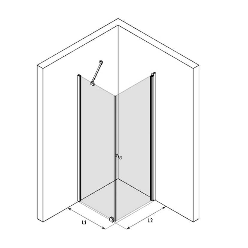 Duschhörn Hietakari Classic 146 Fast Vägg och Vändbar Dörr