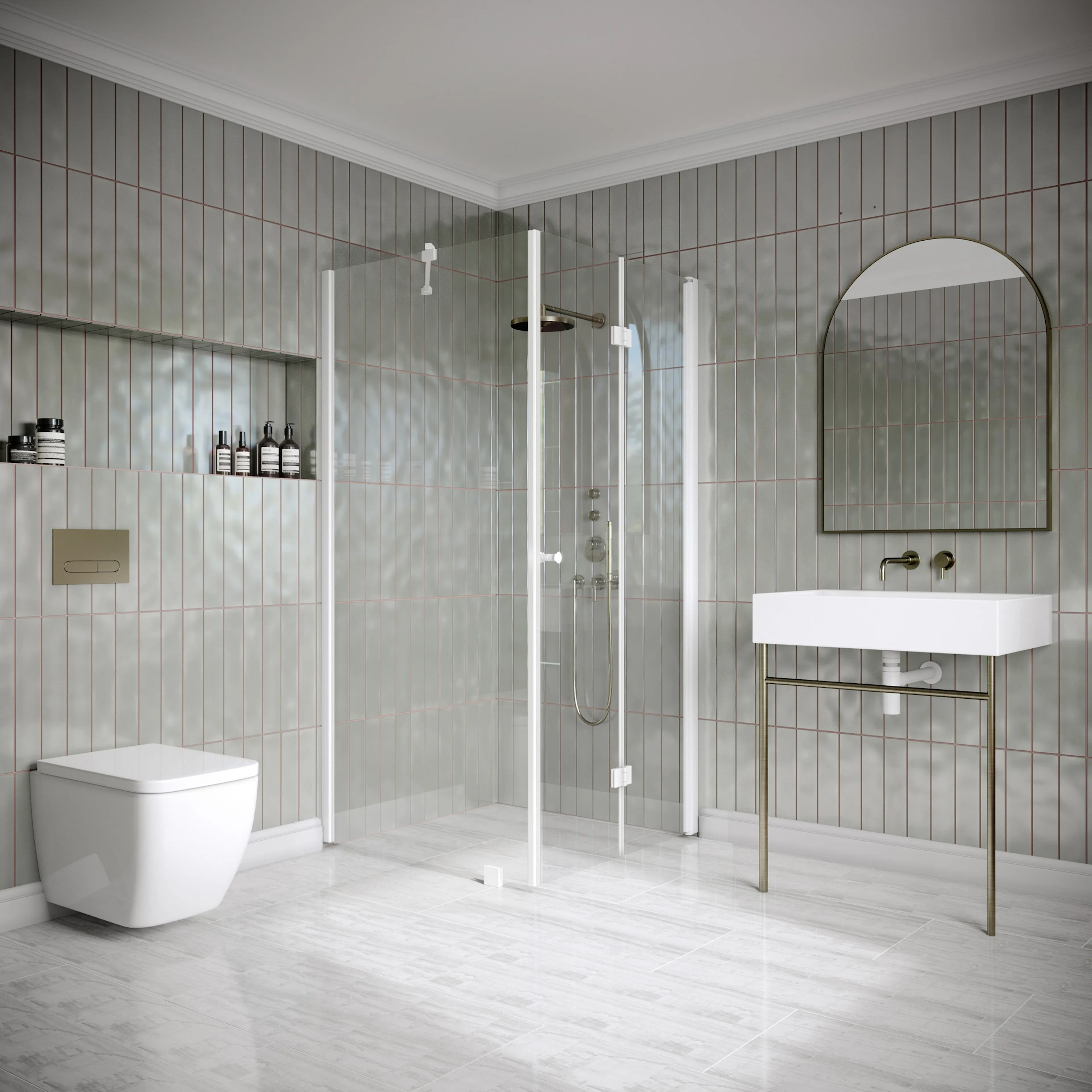 Duschhörn Hietakari Classic 147 Fast Vägg och Vikbar Dörr