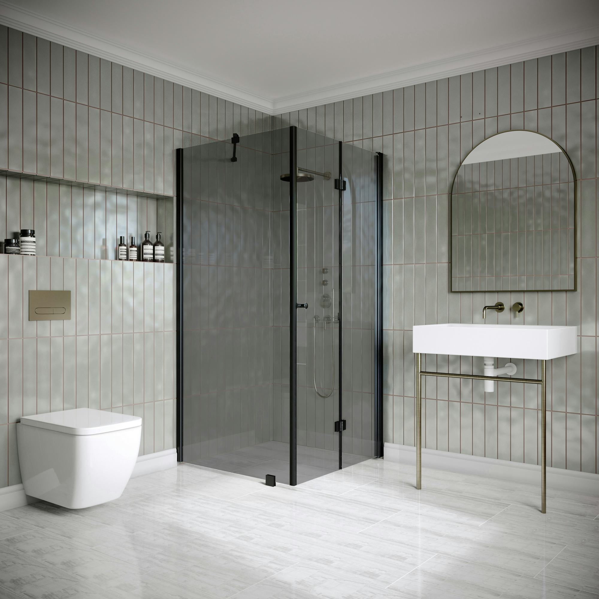 Duschhörn Hietakari Classic 147 Fast Vägg och Vikbar Dörr