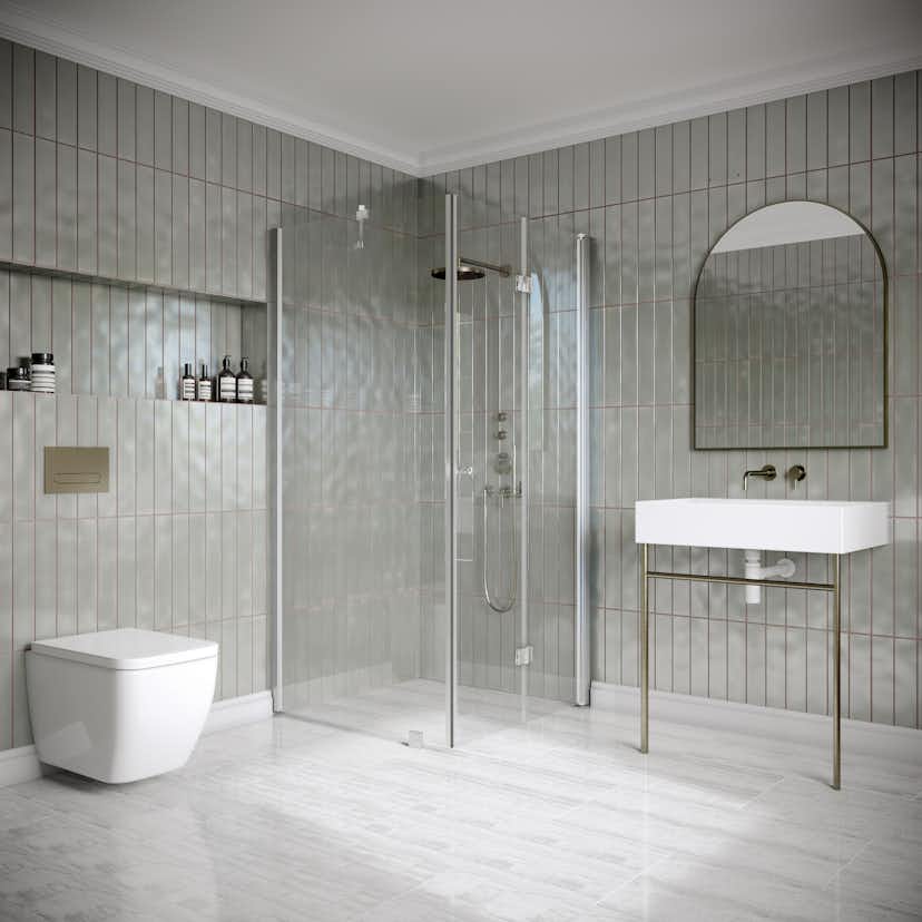 Duschhörn Hietakari Classic 147 Fast Vägg och Vikbar Dörr