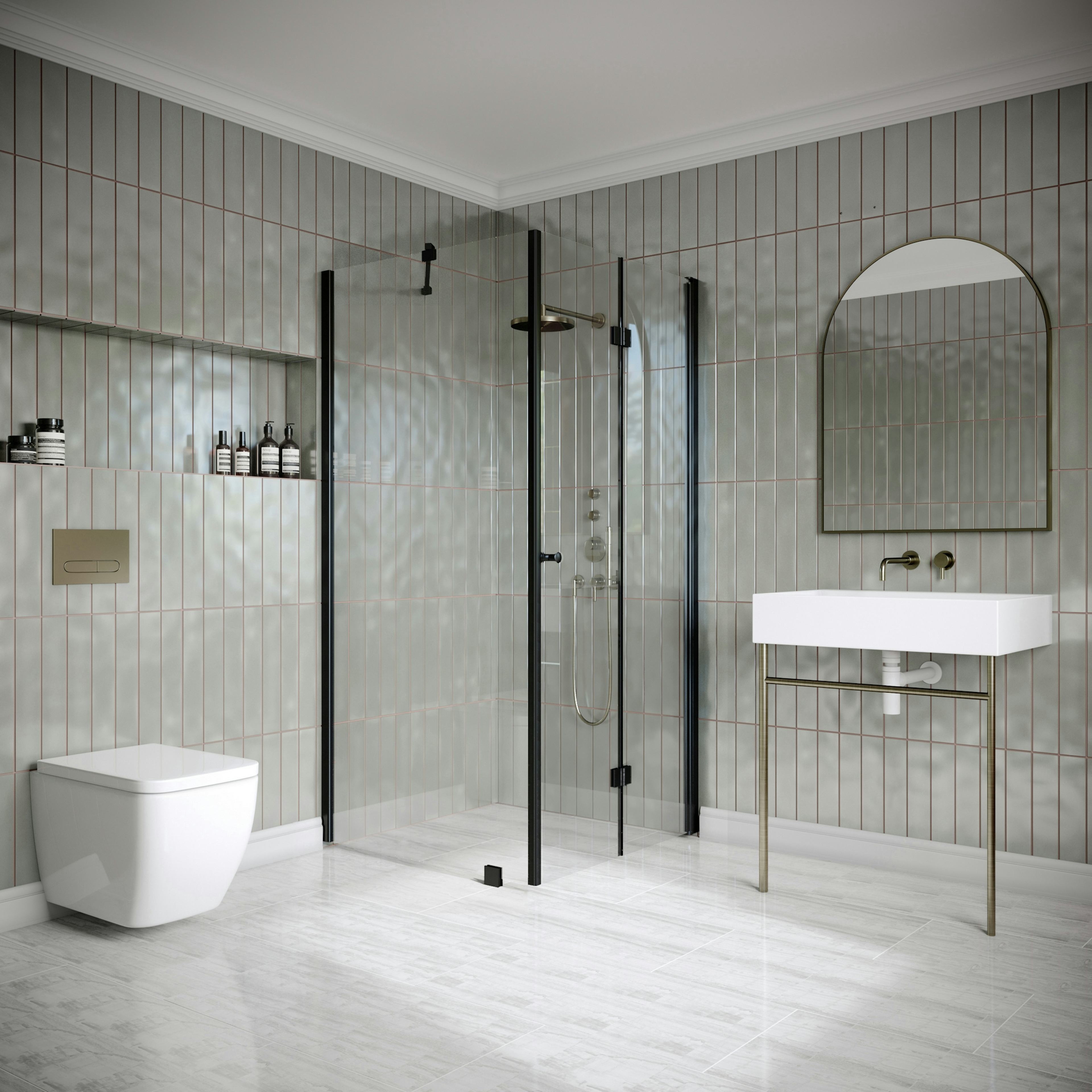 Duschhörn Hietakari Classic 147 Fast Vägg och Vikbar Dörr