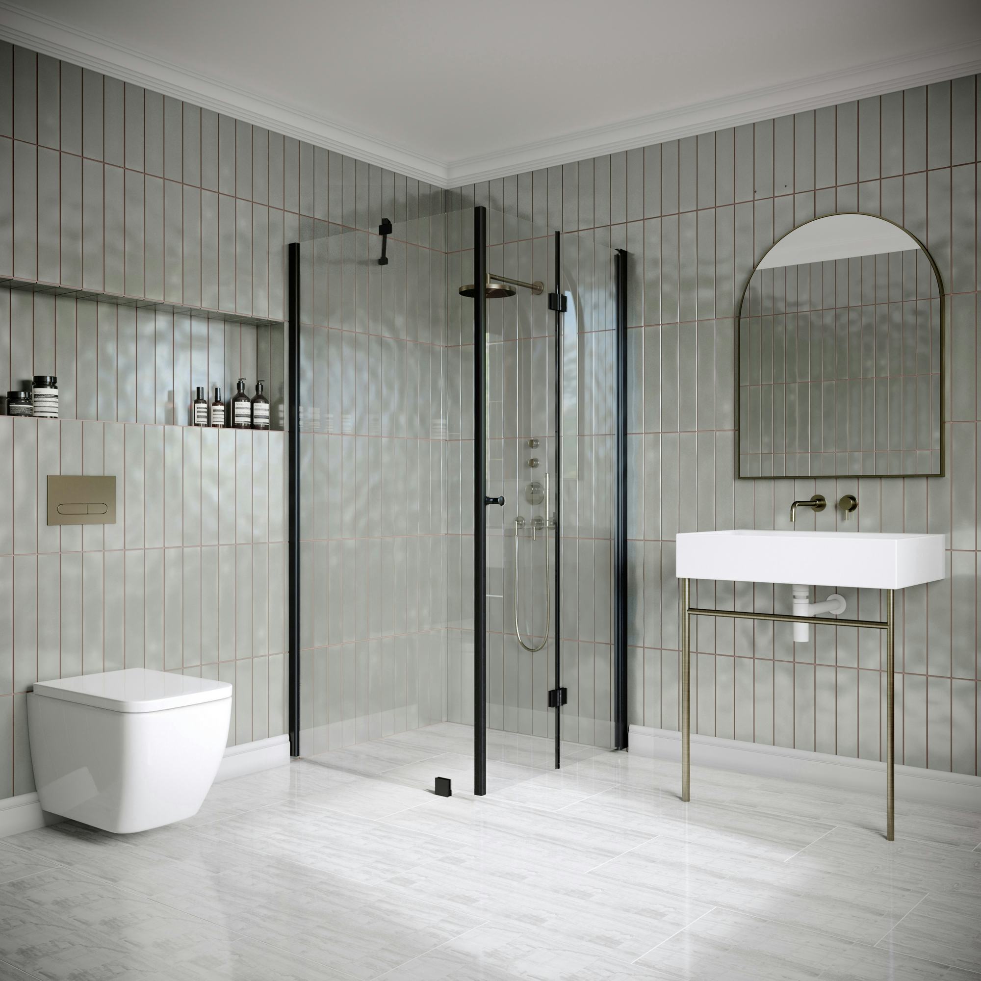 Duschhörn Hietakari Classic 147 Fast Vägg och Vikbar Dörr