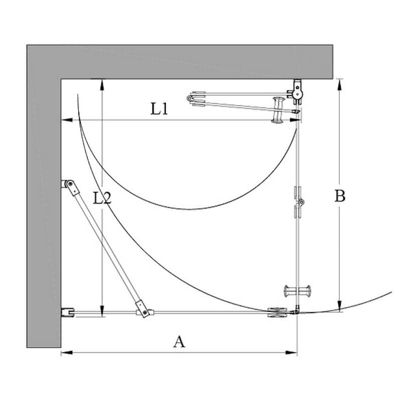 Duschhörn Hietakari Classic 147 Fast Vägg och Vikbar Dörr