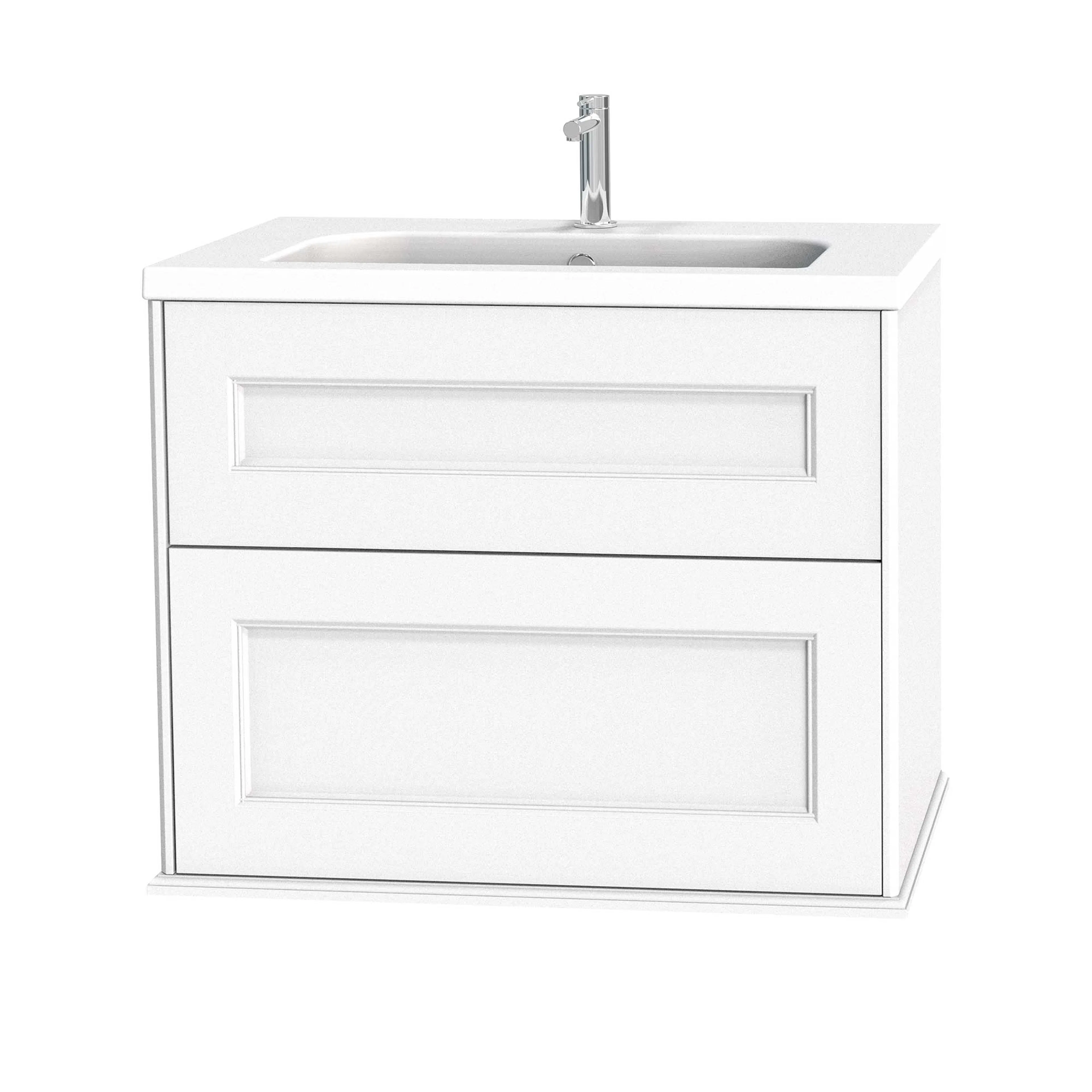 Tvättställsskåp Miller Badrum Kensington 80 med Lådor Vägghängd för Heltäckande Tvättställ