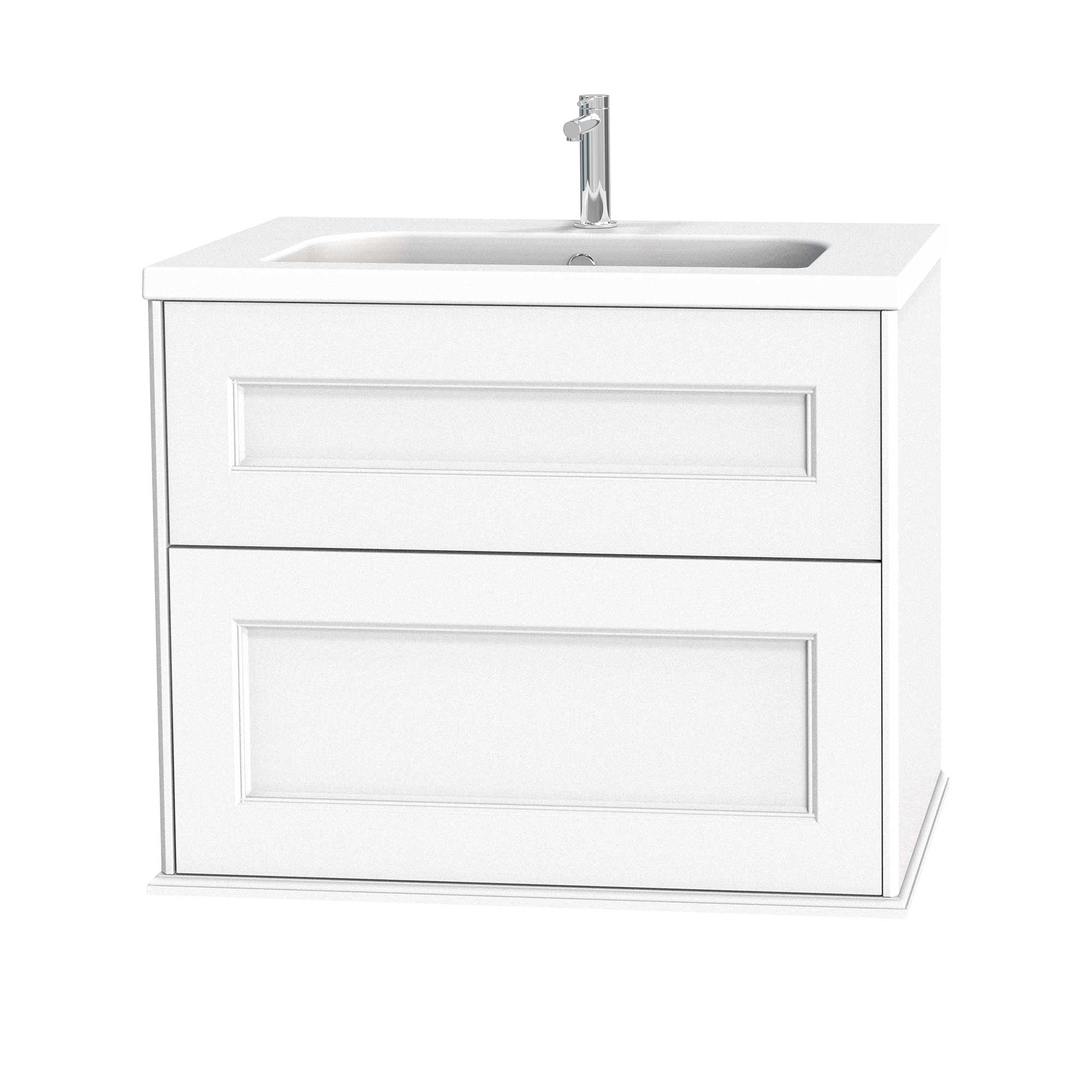 Tvättställsskåp Miller Badrum Kensington 80 med Lådor Vägghängd för Heltäckande Tvättställ