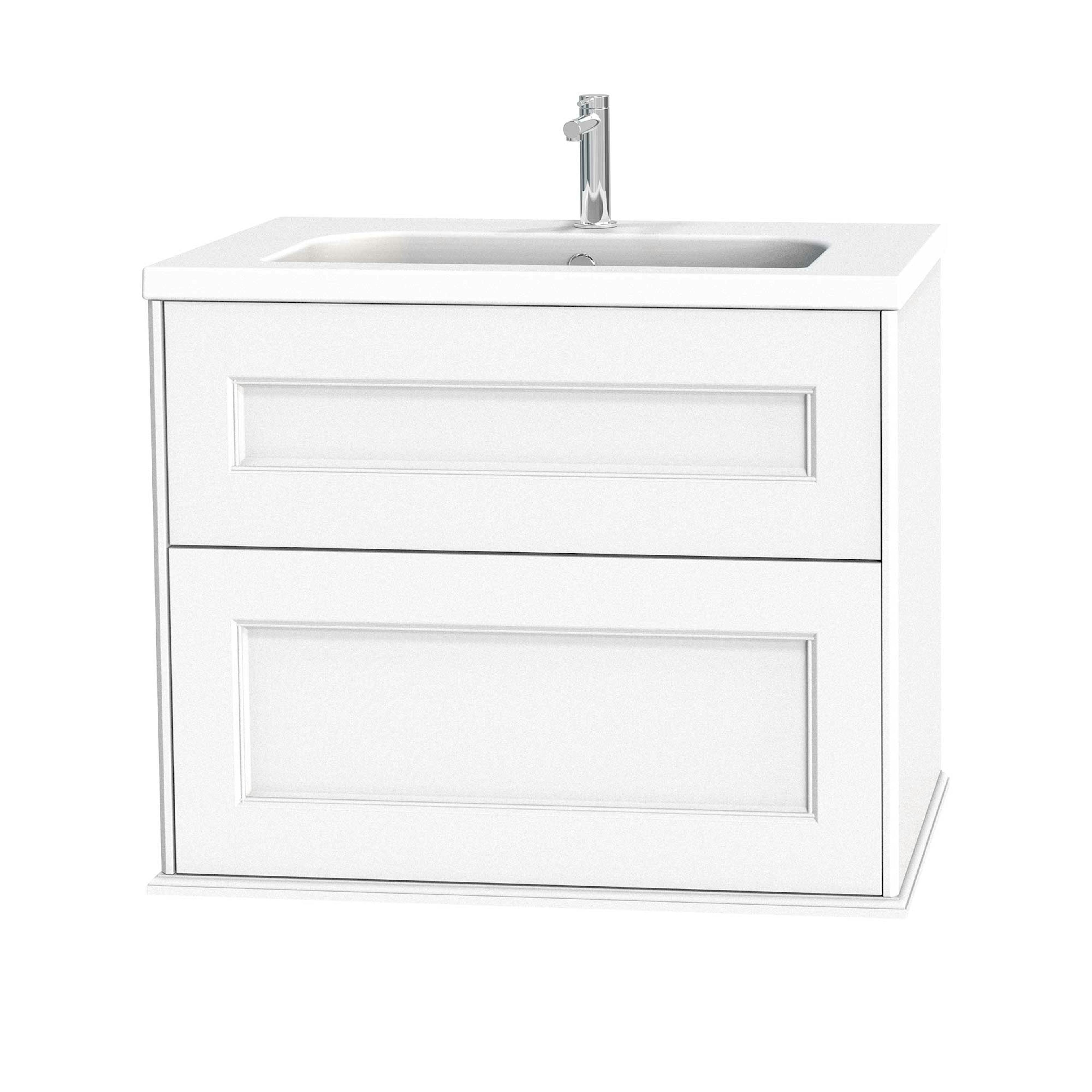 Tvättställsskåp Miller Badrum Kensington 80 med Lådor Vägghängd för Heltäckande Tvättställ