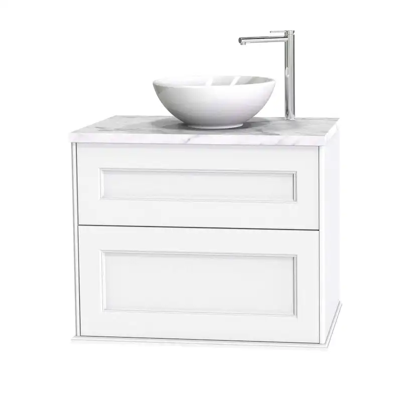 Tvättställsskåp Miller Badrum Kensington 80 med Lådor Vägghängd för Bänkskiva