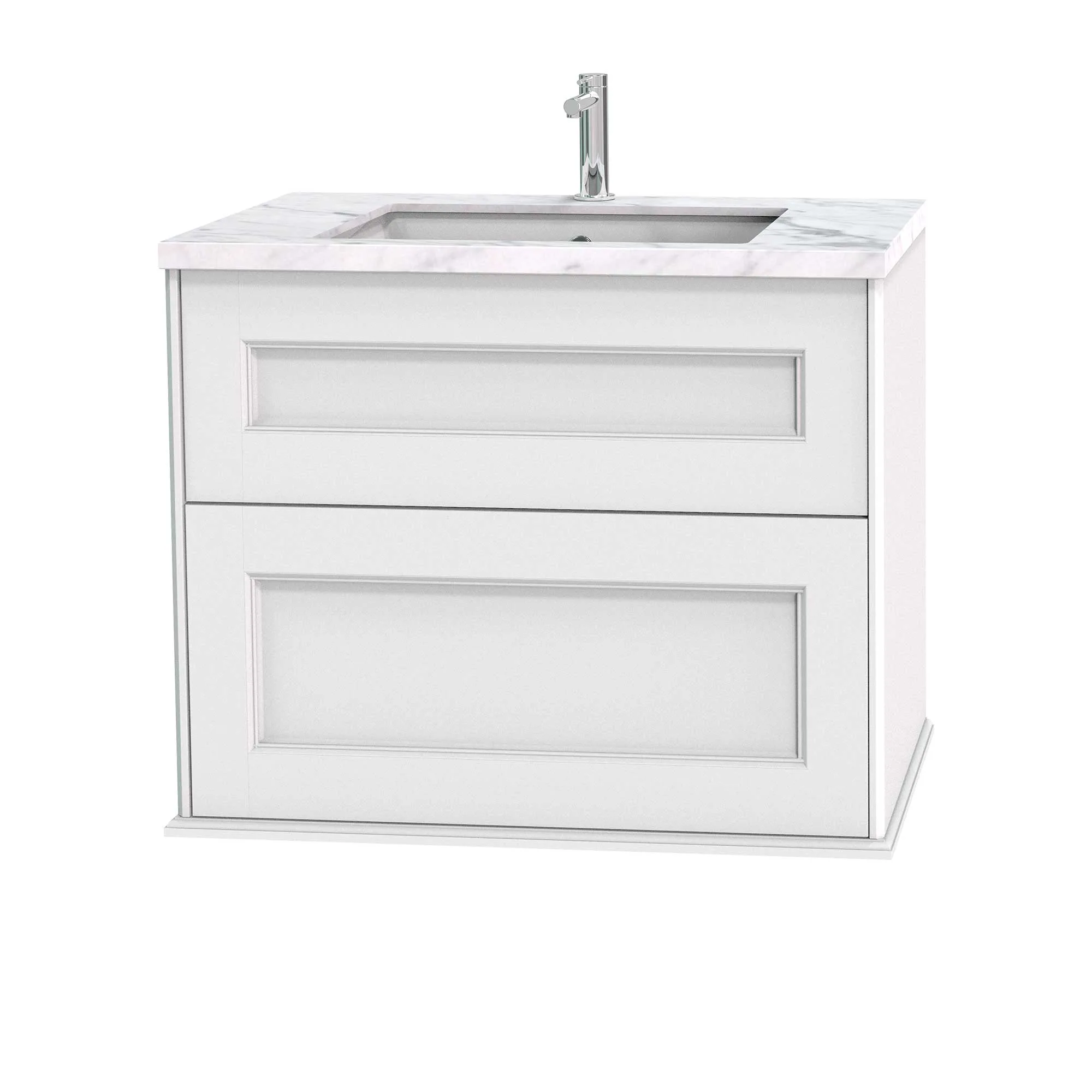 Tvättställsskåp Miller Badrum Kensington 80 med Lådor Vägghängd för Bänkskiva