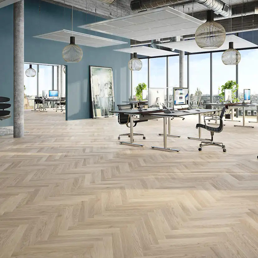 Parkettgolv Moland Oxford Vitoljad, Trä/Natur Fiskbensparkett