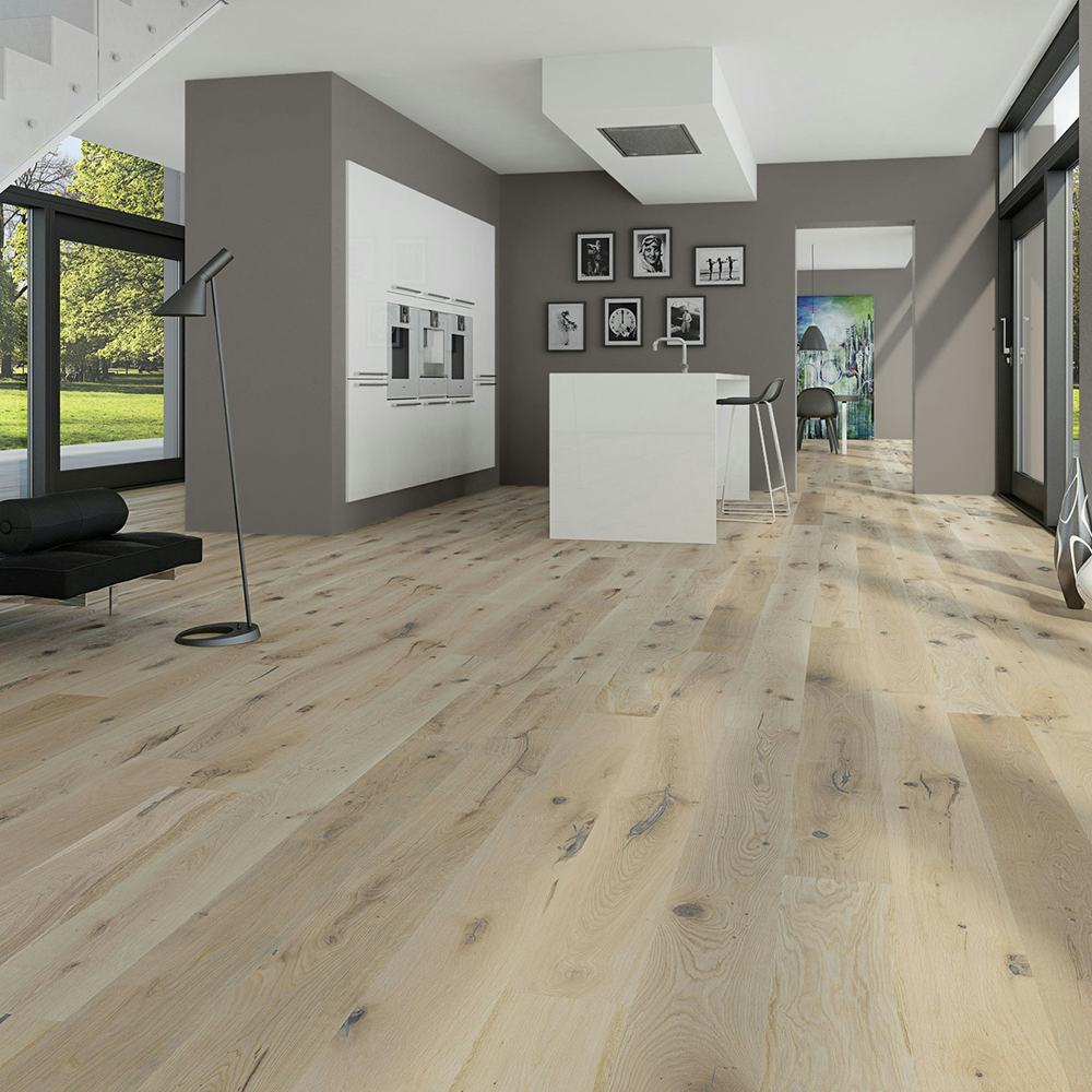 Parkettgolv Moland Rustica Wideplank Vitolja, Brushed
