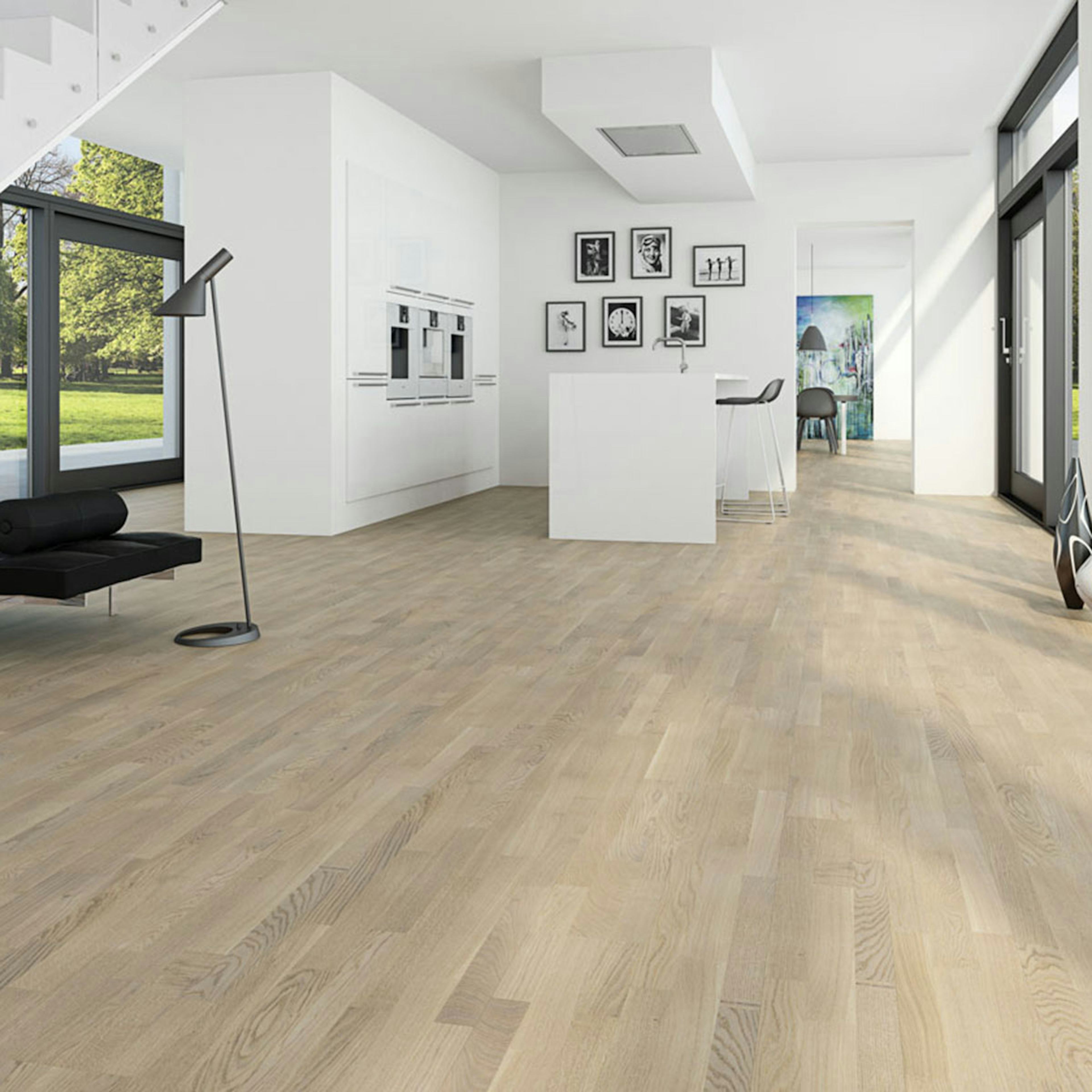 Parkettgolv Moland Unique Ek Classic Uv-Mattlack Vit