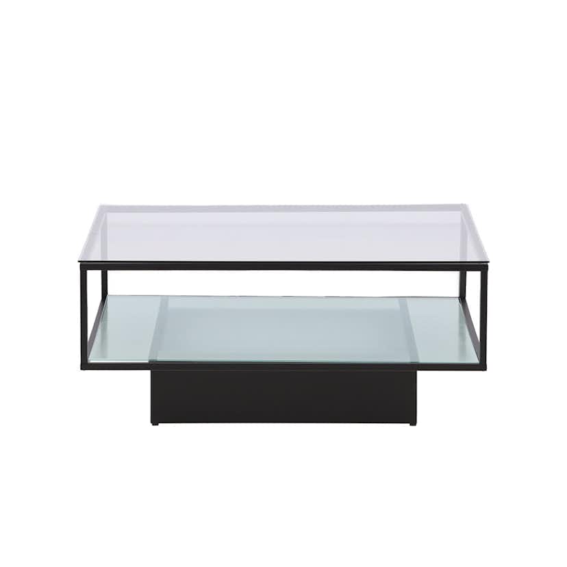 Soffbord furniture/fashion Maglehem Svart Vardagsrumsbord i Glas/Stål 90x90cm