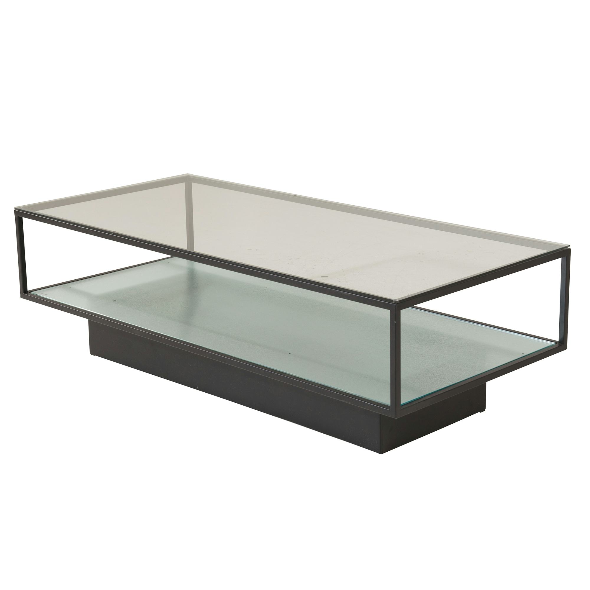 Soffbord furniture/fashion Maglehem Svart Vardagsrumsbord i Glas/Stål 130x60cm