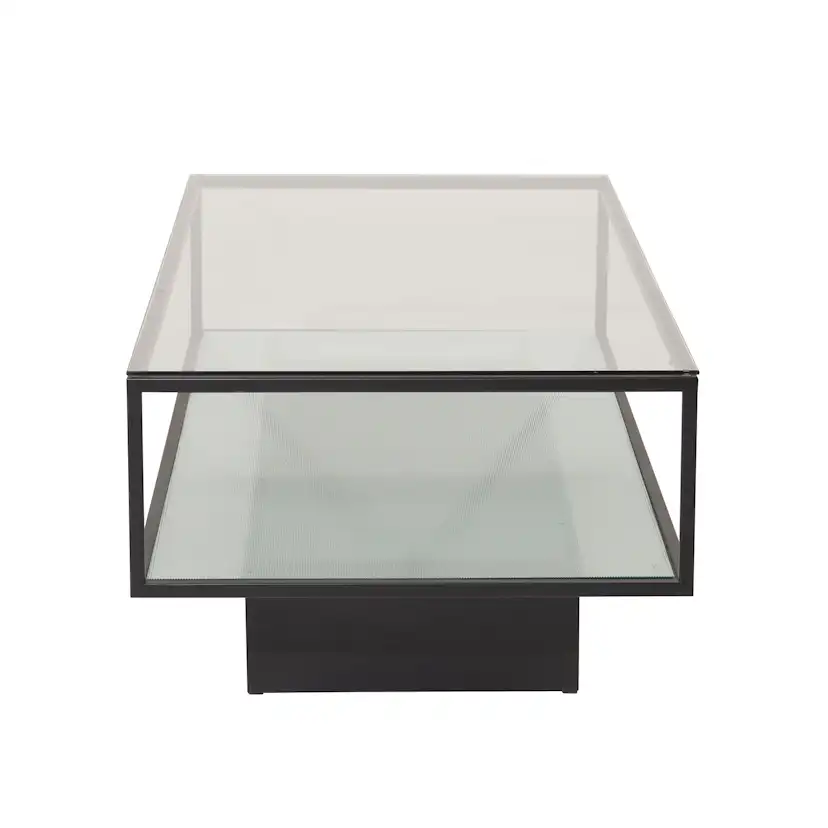 Soffbord furniture/fashion Maglehem Svart Vardagsrumsbord i Glas/Stål 130x60cm
