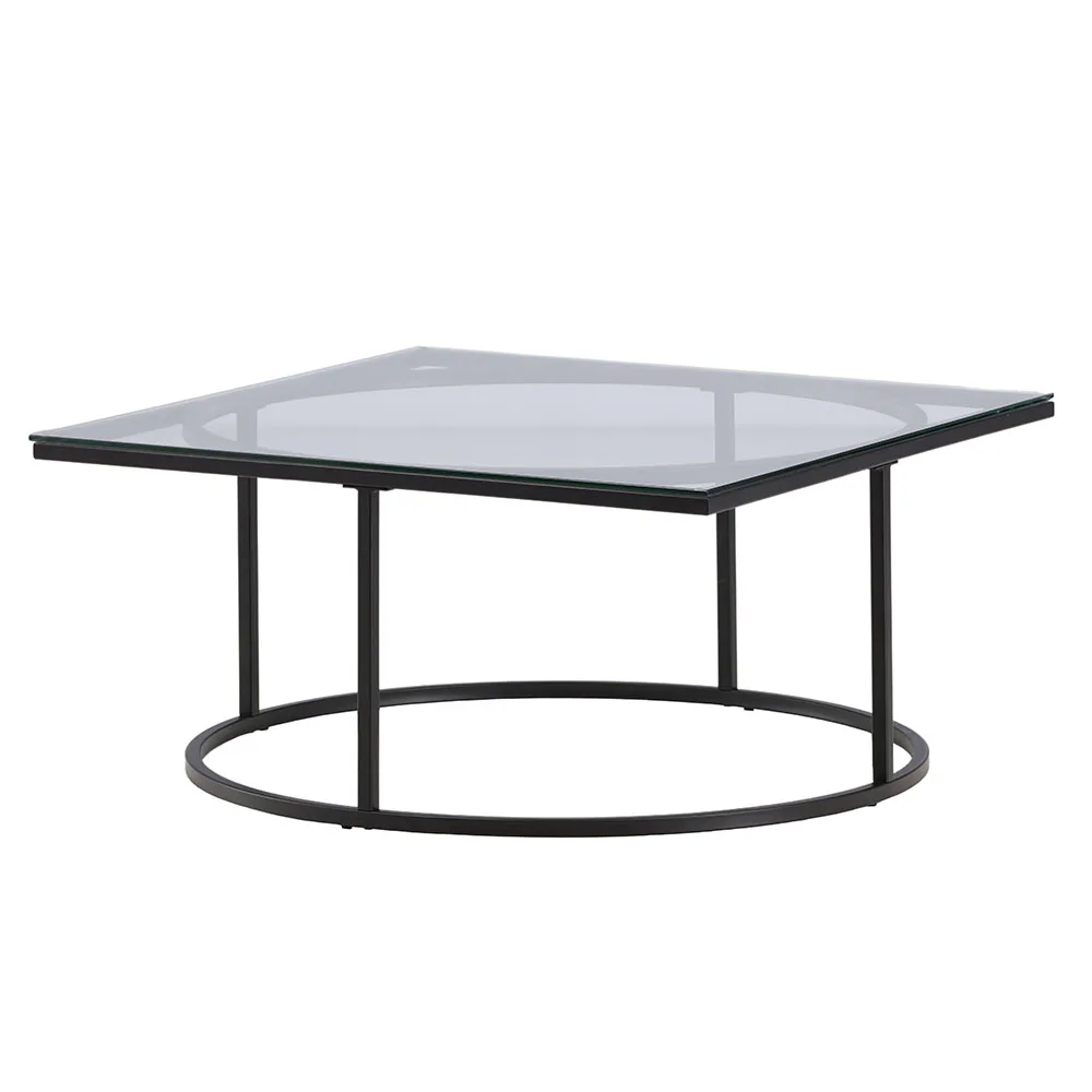 Soffbord furniture/fashion Skanör Rektangulärt Vardagsrumsbord i Glas/Stål 90x90cm