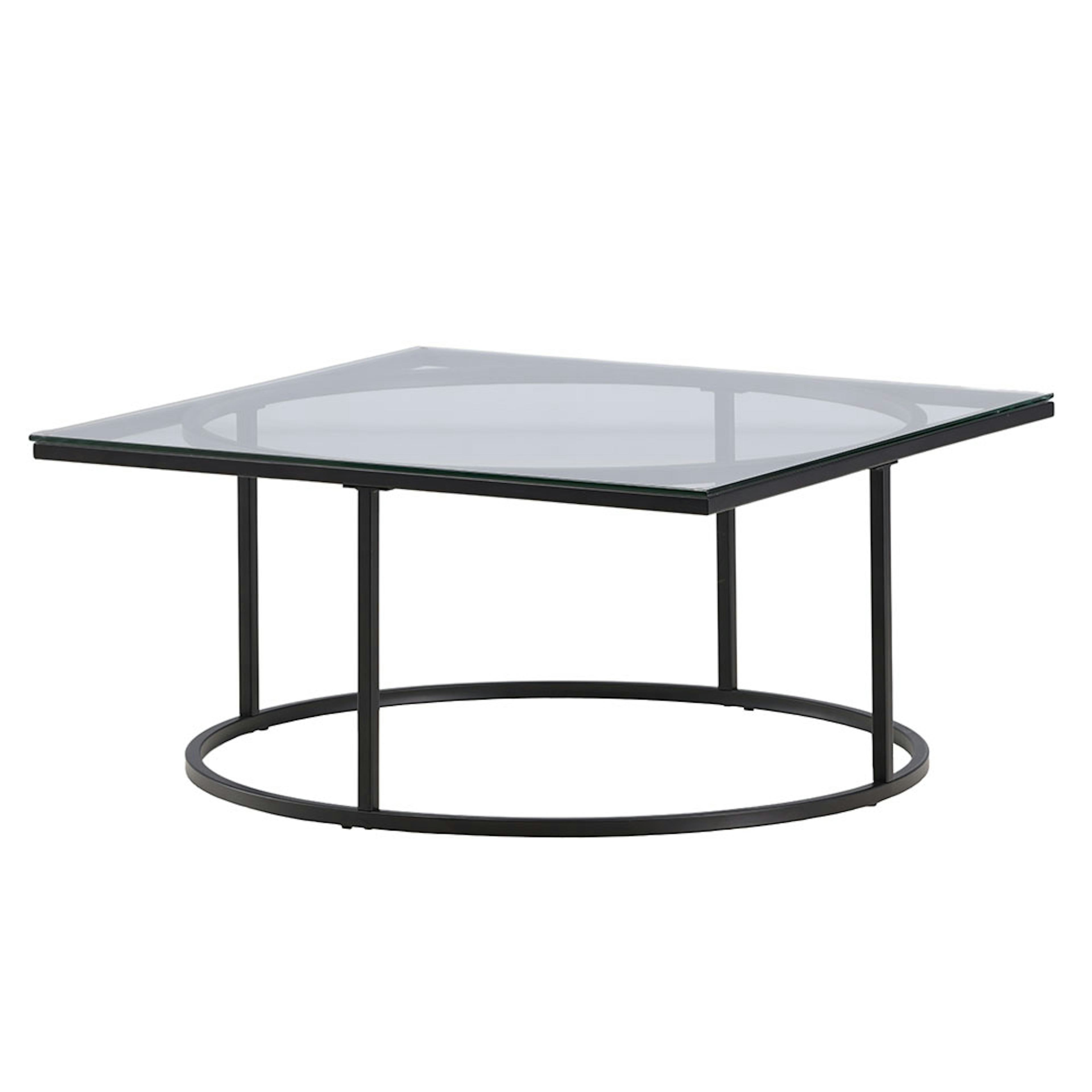 Soffbord furniture/fashion Skanör Rektangulärt Vardagsrumsbord i Glas/Stål 90x90cm