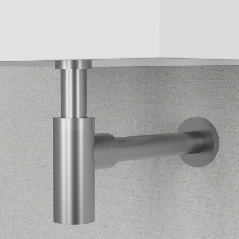 Vattenlås Scandtap Style i Rostfritt Stål för Handfat