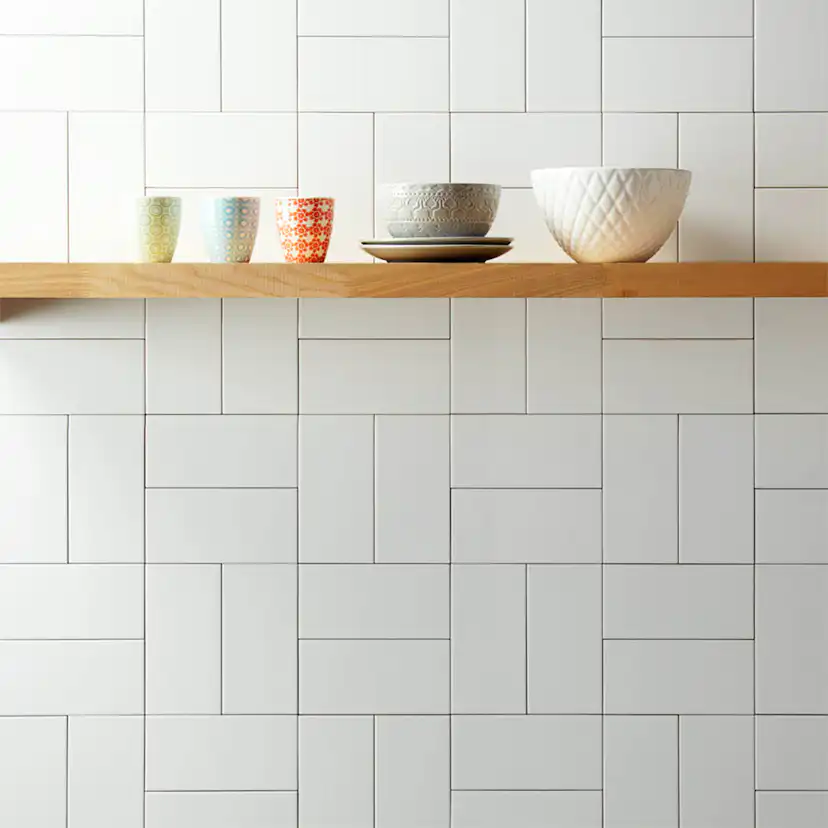 Kakel Tenfors Rustik Vit Slät Matt 10x20 cm