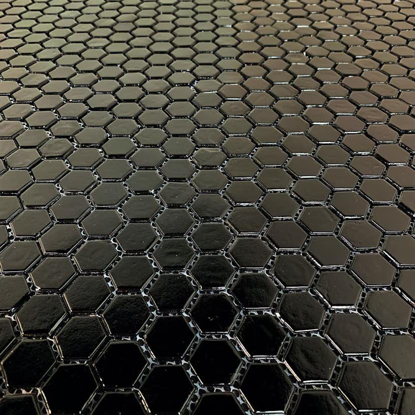 Mosaik Tenfors Hexagon Svart 2,5x2,5 cm