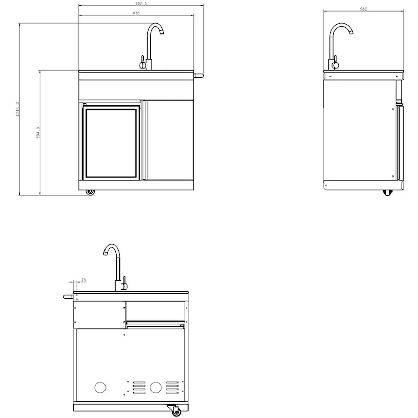 Fristående utekök Myoutdoorkitchen Pure Plus Stainless