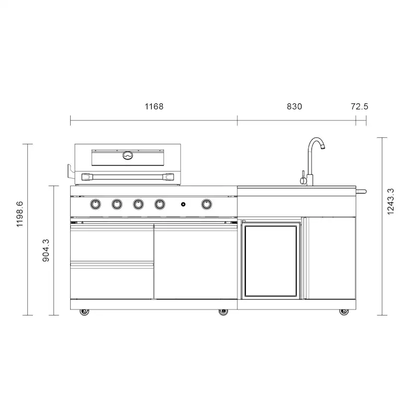 Fristående utekök Myoutdoorkitchen Pure Compact Stainless