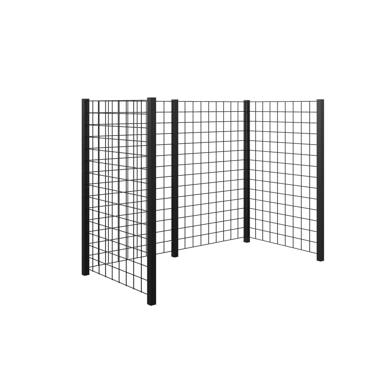 Avfallsskjul PLUS Stålspaljér 193,5x99x147 cm Svart