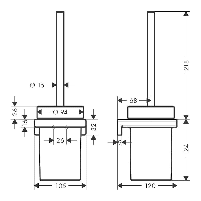 WC-borste Hansgrohe AddStoris