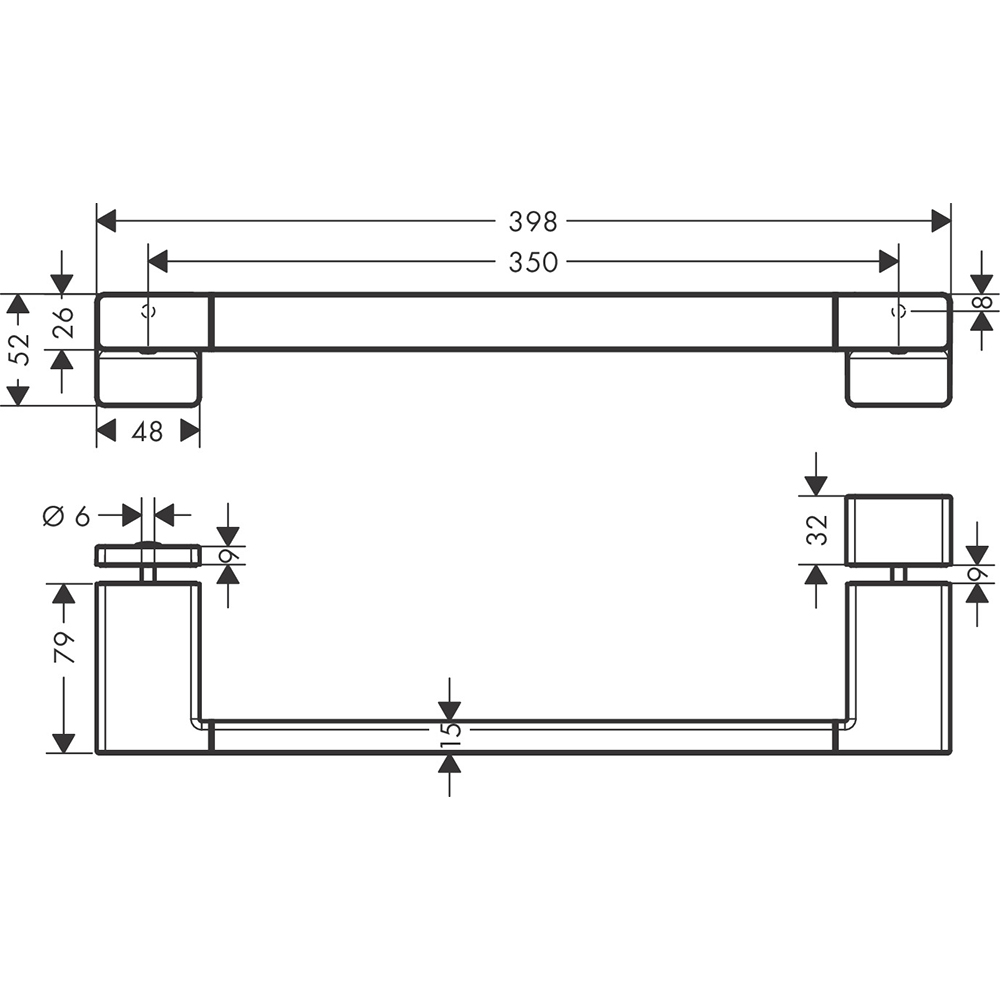 Handtag Hansgrohe AddStoris till Duschdörr