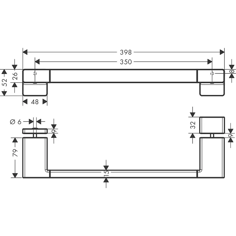 Handtag Hansgrohe AddStoris till Duschdörr