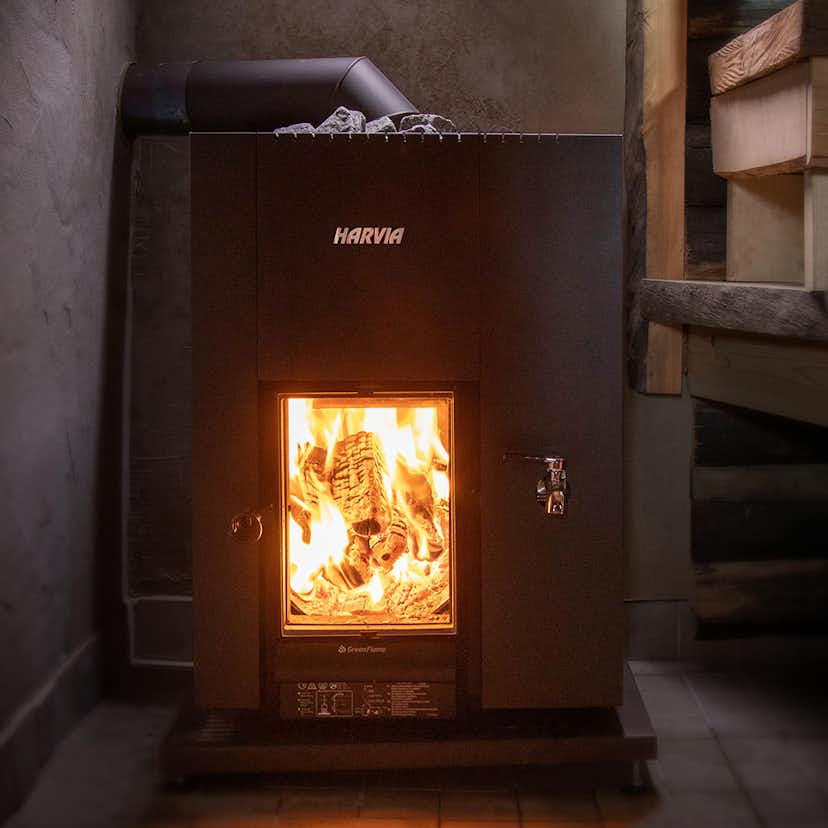 Vedeldad bastuugn Harvia Linear 22 GreenFlame RS