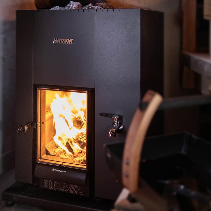 Vedeldad bastuugn Harvia Linear 22 GreenFlame RS