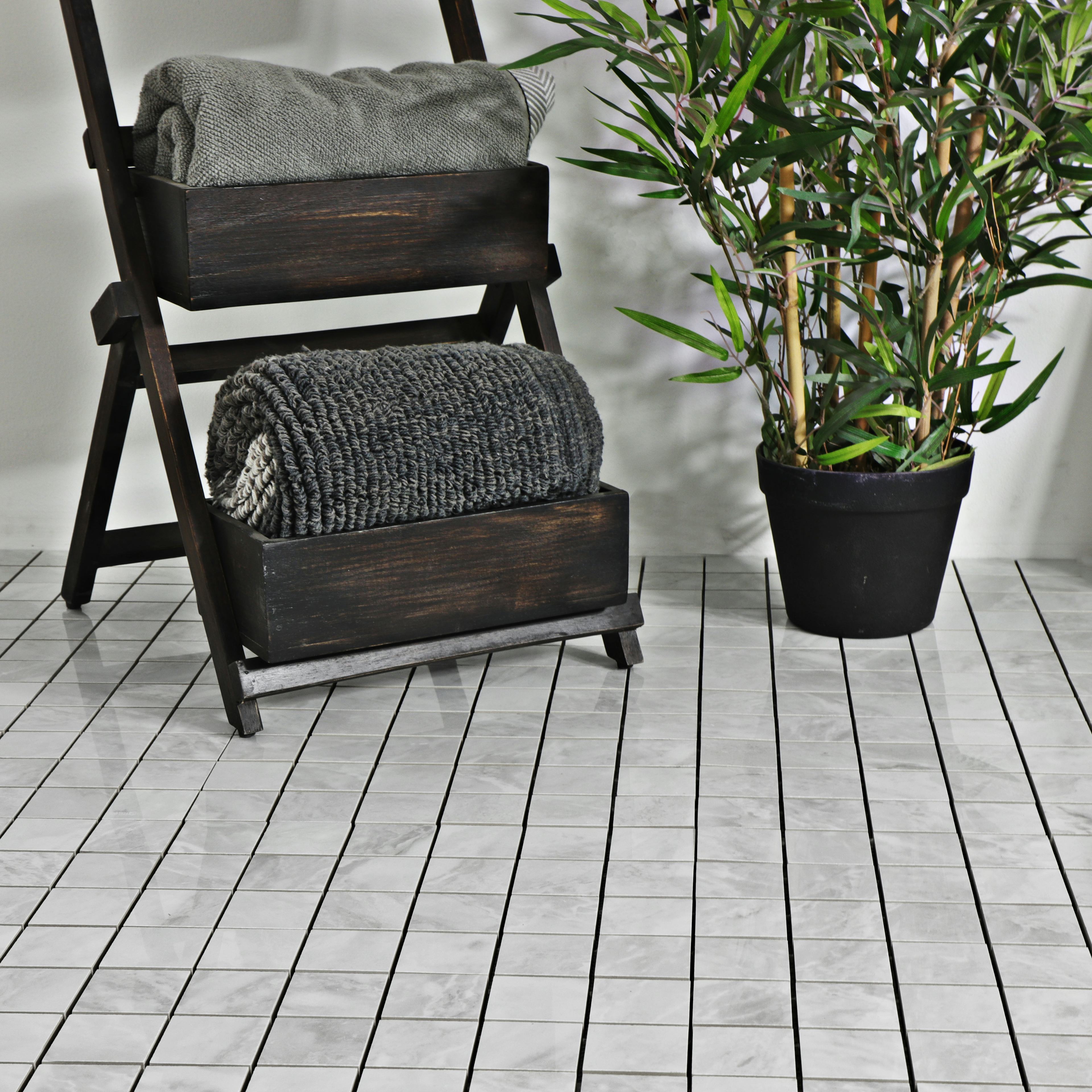 Mosaik Tenfors Silke Blanco Marmor Blank 5x5 cm