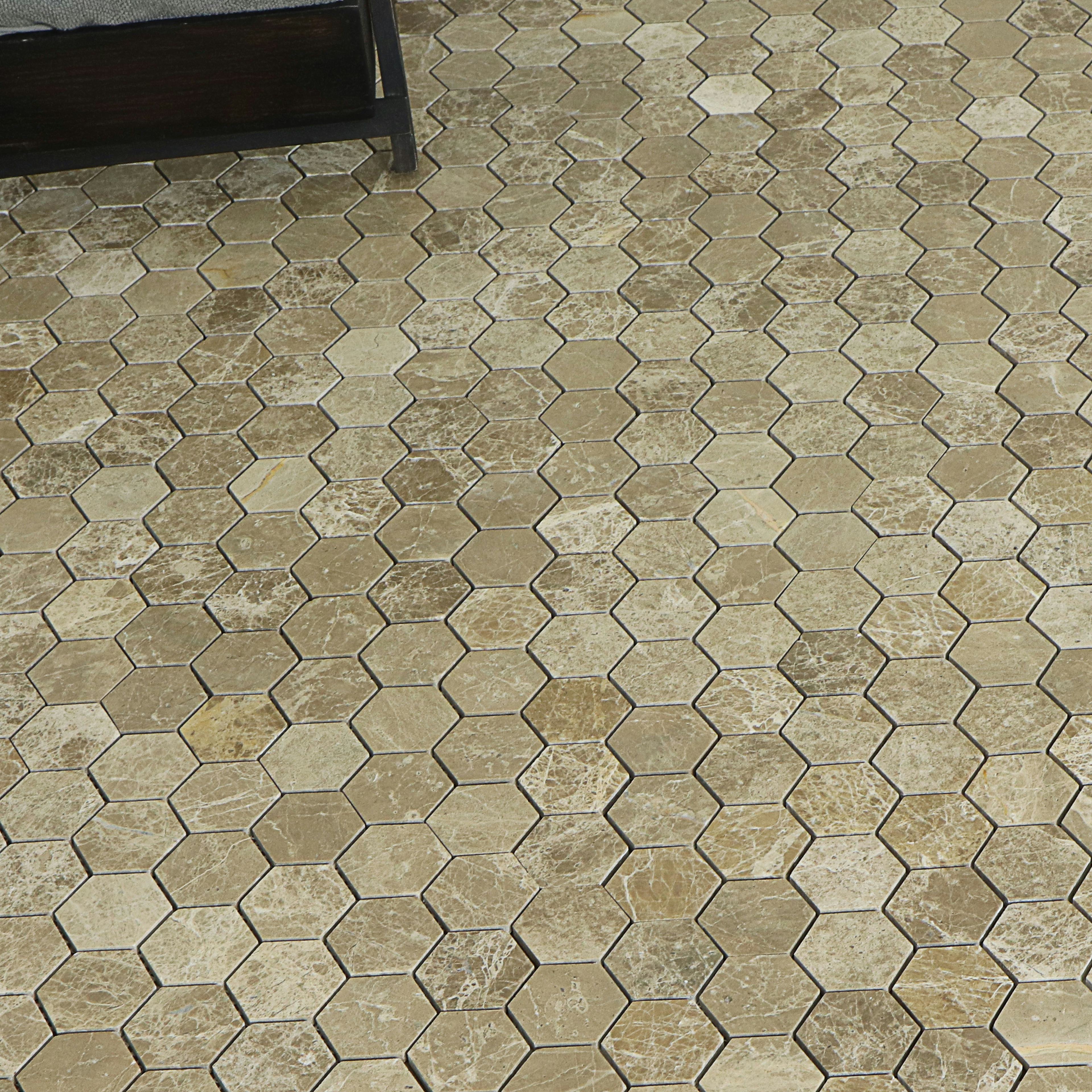 Mosaik Tenfors Marmor Heagon Beige 5x5 cm