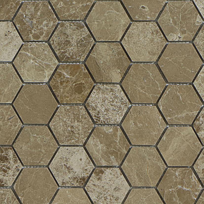 Mosaik Tenfors Marmor Heagon Beige 5x5 cm