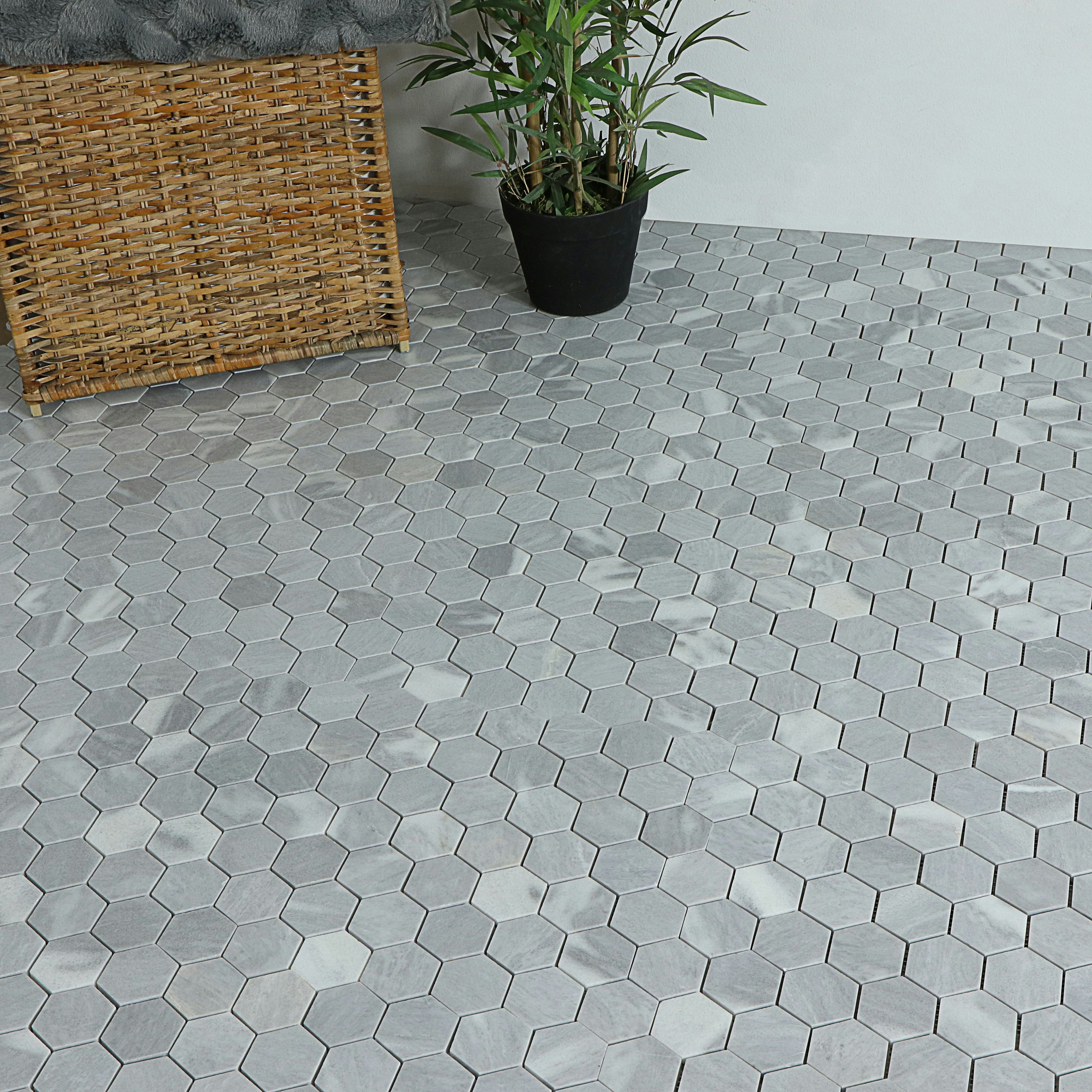 Mosaik Tenfors Marmor Heagon Light Grey 5x5 cm
