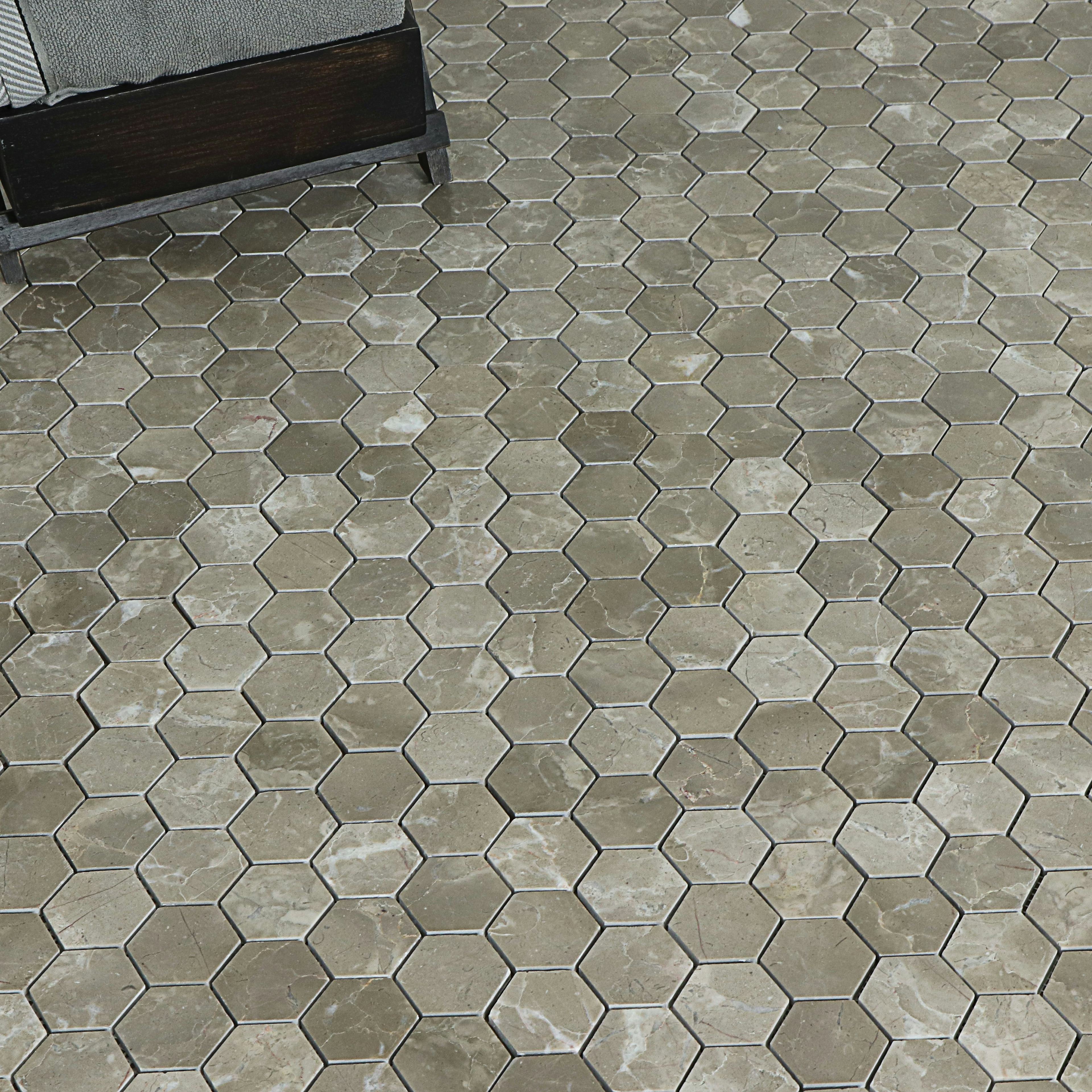 Mosaik Tenfors Marmor Heagon Bone 5x5 cm