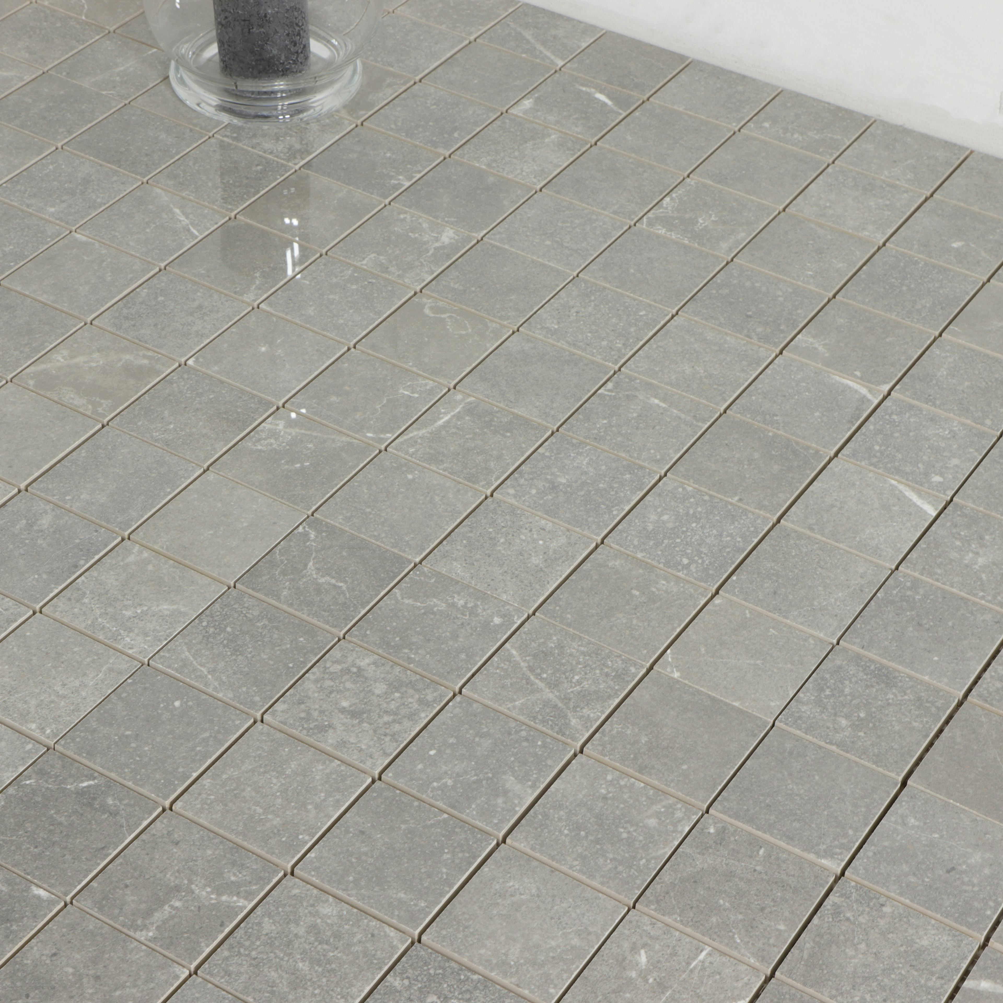 Mosaik Tenfors Soapstone Gray Blank Marmor 7x7 cm