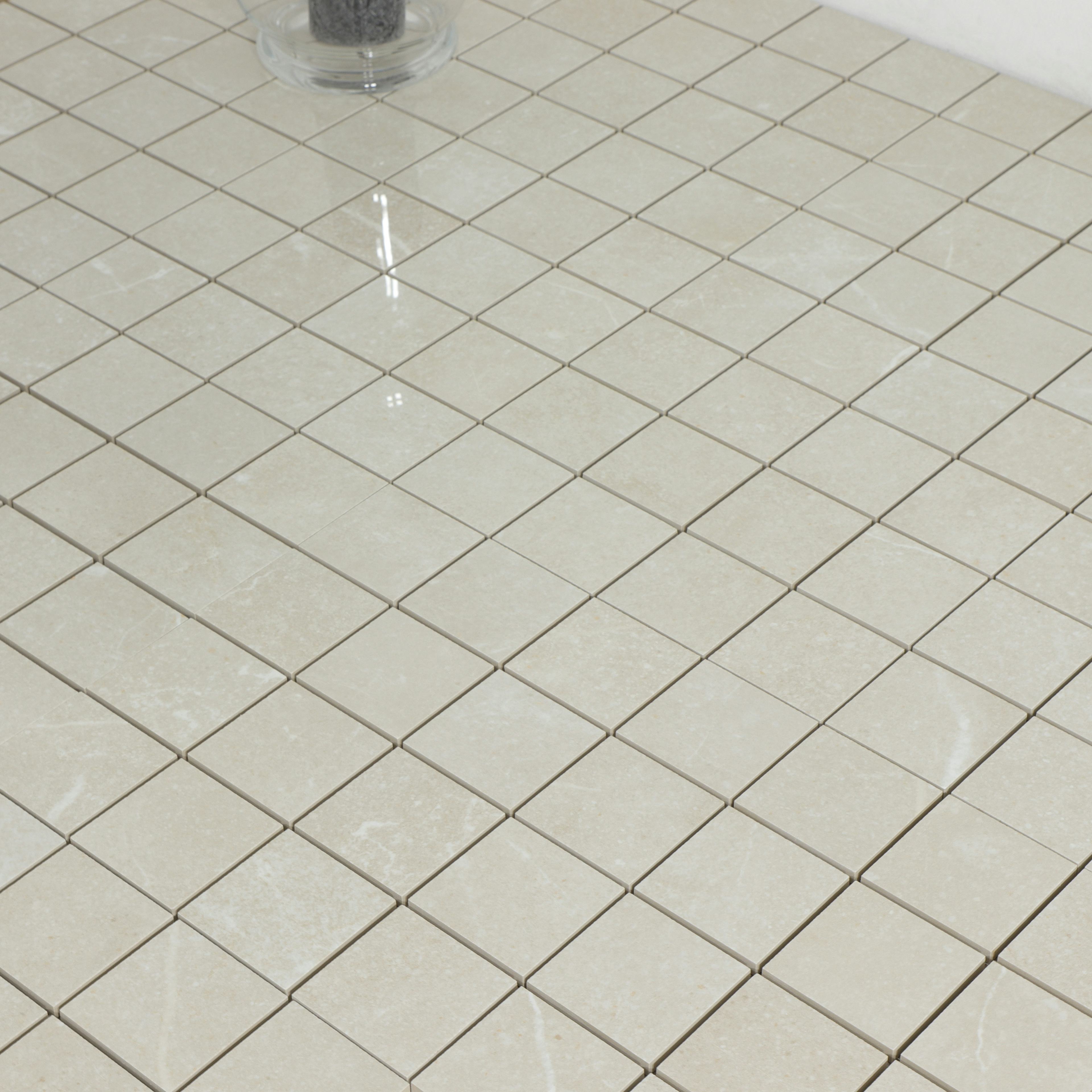 Mosaik Tenfors Soapstone Tan Blank Marmor 7x7 cm