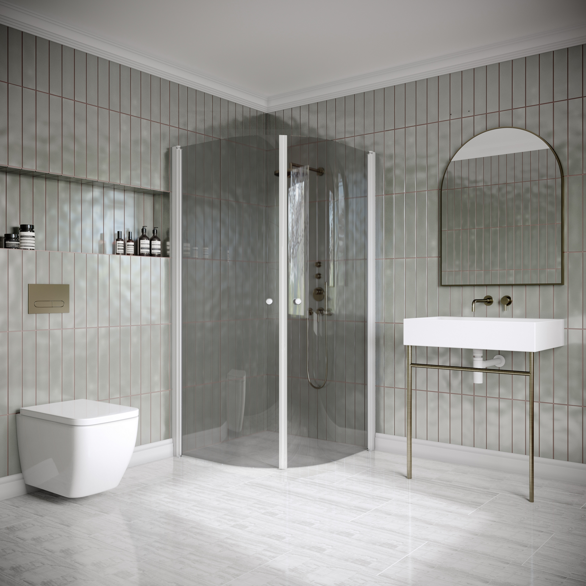 Duschhörn Hietakari Classic 155 Rund med Vändbara Dörrar