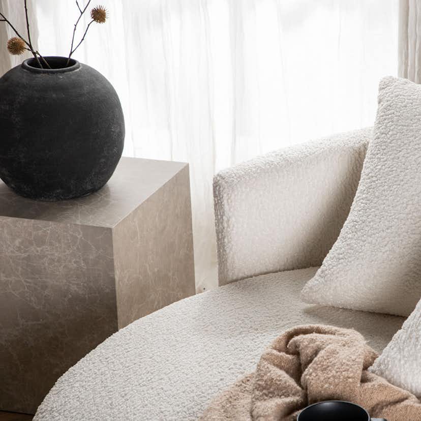 2-sitssoffa Venture Home Kelso Vit Helklädd Teddytyg