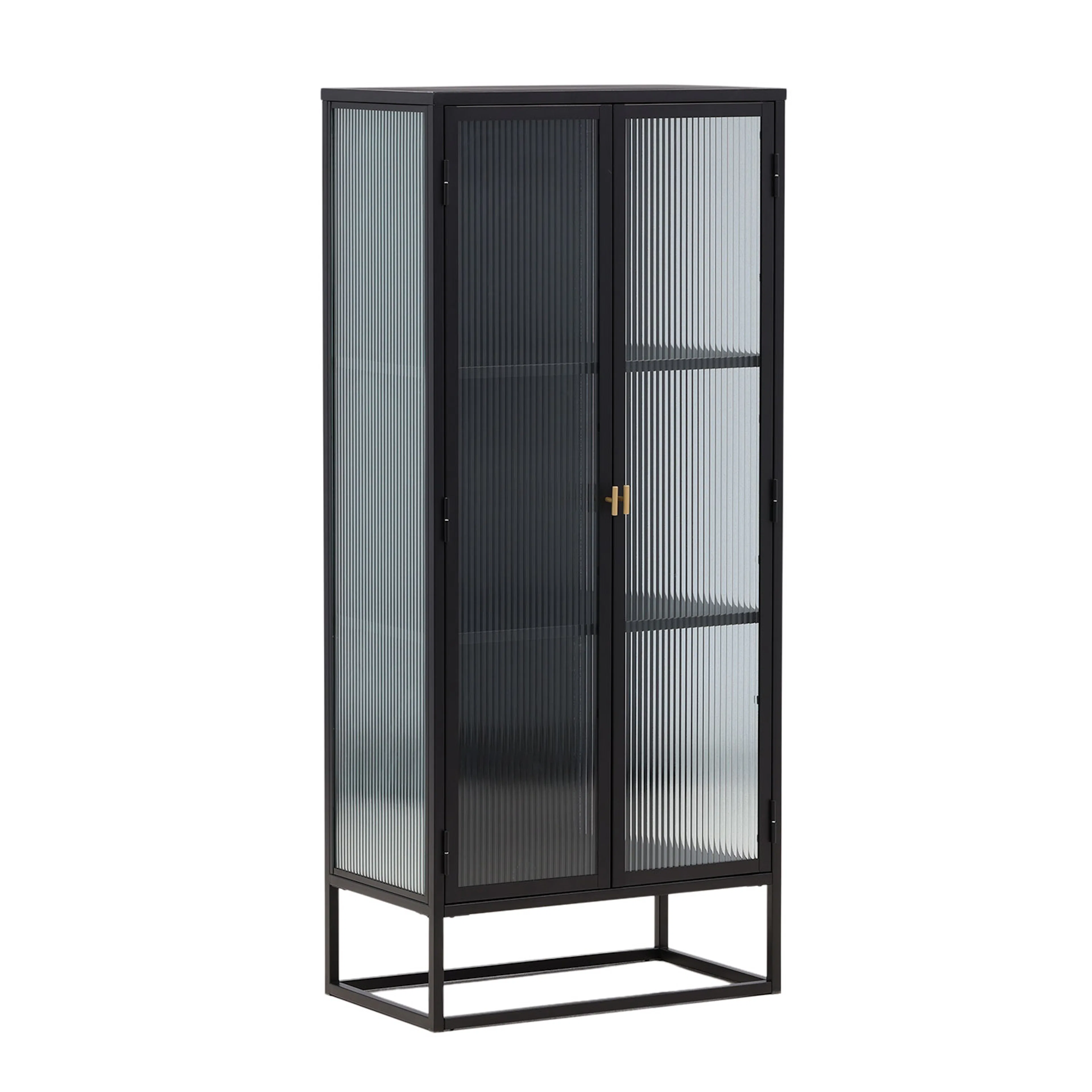 Vitrinskåp Venture Home Garis Svart Stål 160cm