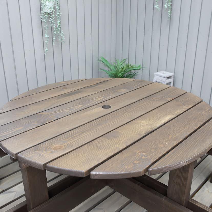 Picknickbord Baltic Garden Rondo Picnic, Robust Bänkbord med 8 Sittplatser