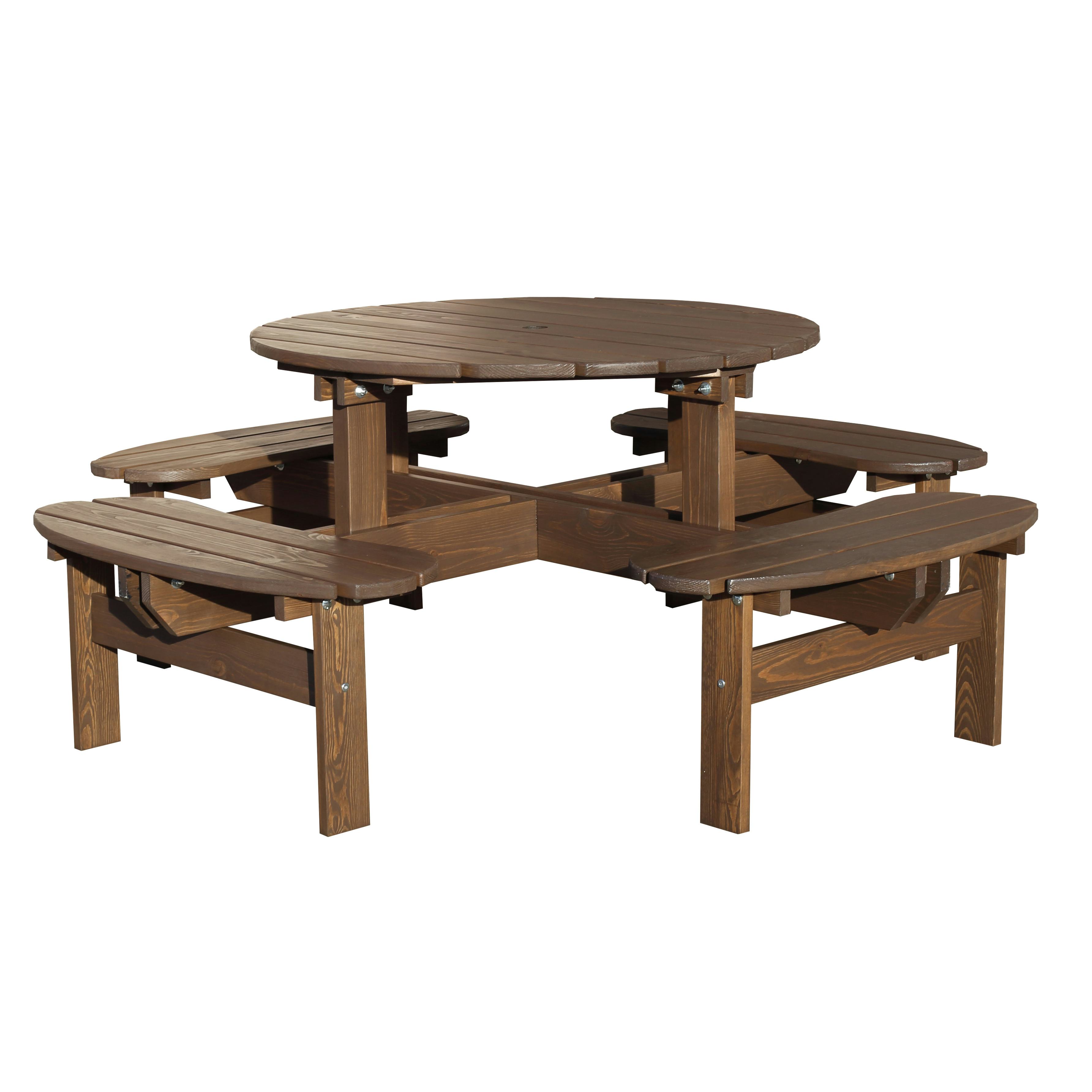 Picknickbord Baltic Garden Rondo Picnic, Robust Bänkbord med 8 Sittplatser