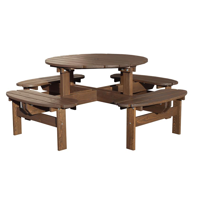 Picknickbord Baltic Garden Rondo Picnic, Robust Bänkbord med 8 Sittplatser