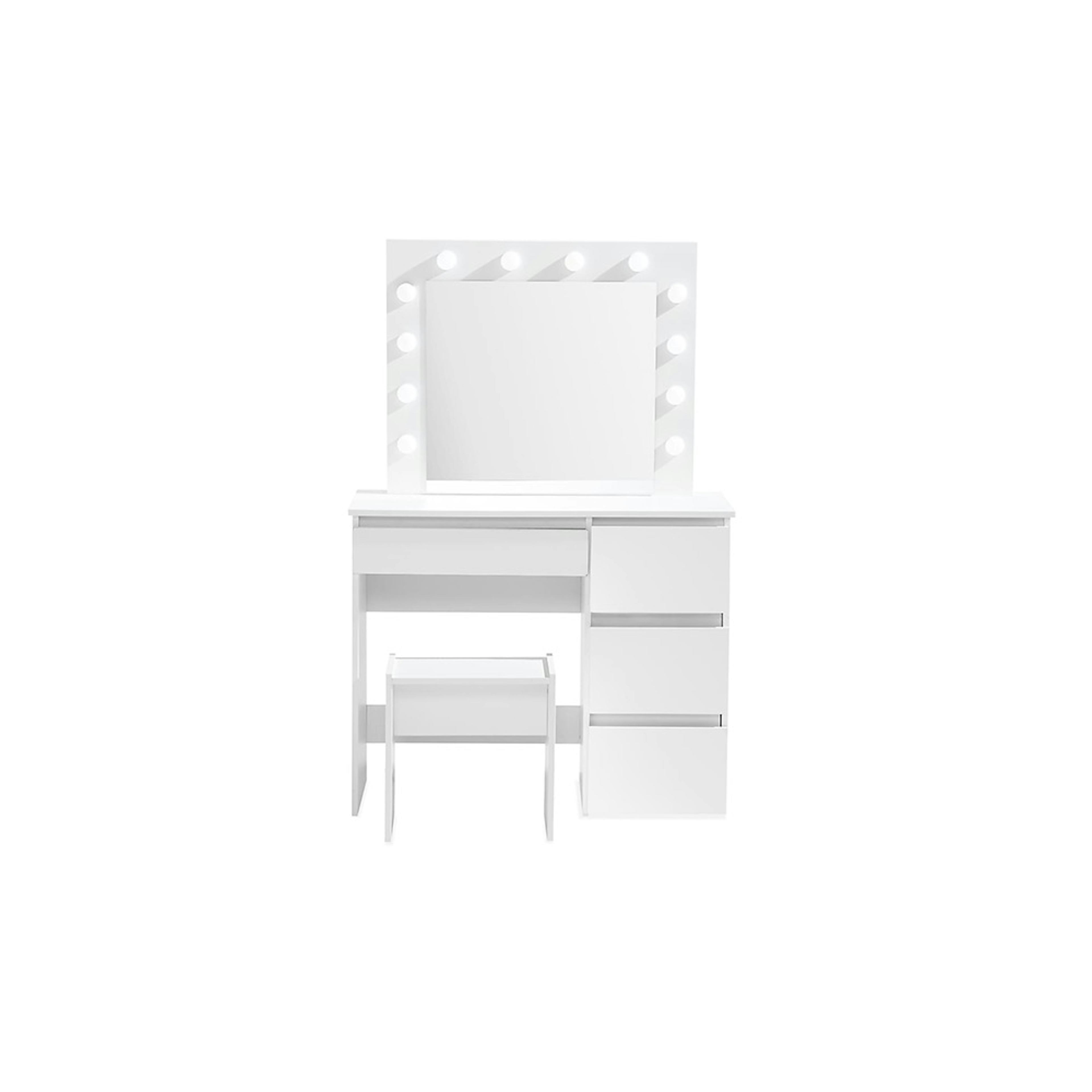 Sminkbord In Living Emtefall med Förvaring och LED-belysning