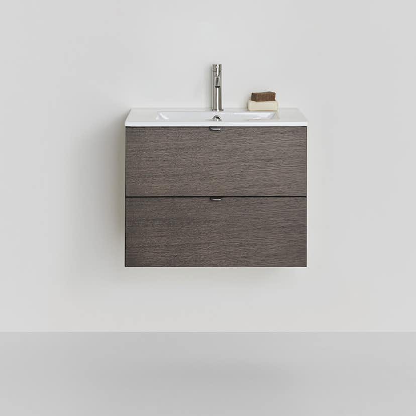 Tvättställsskåp Hafa Go 2 Lådor Ek med Tvättställ